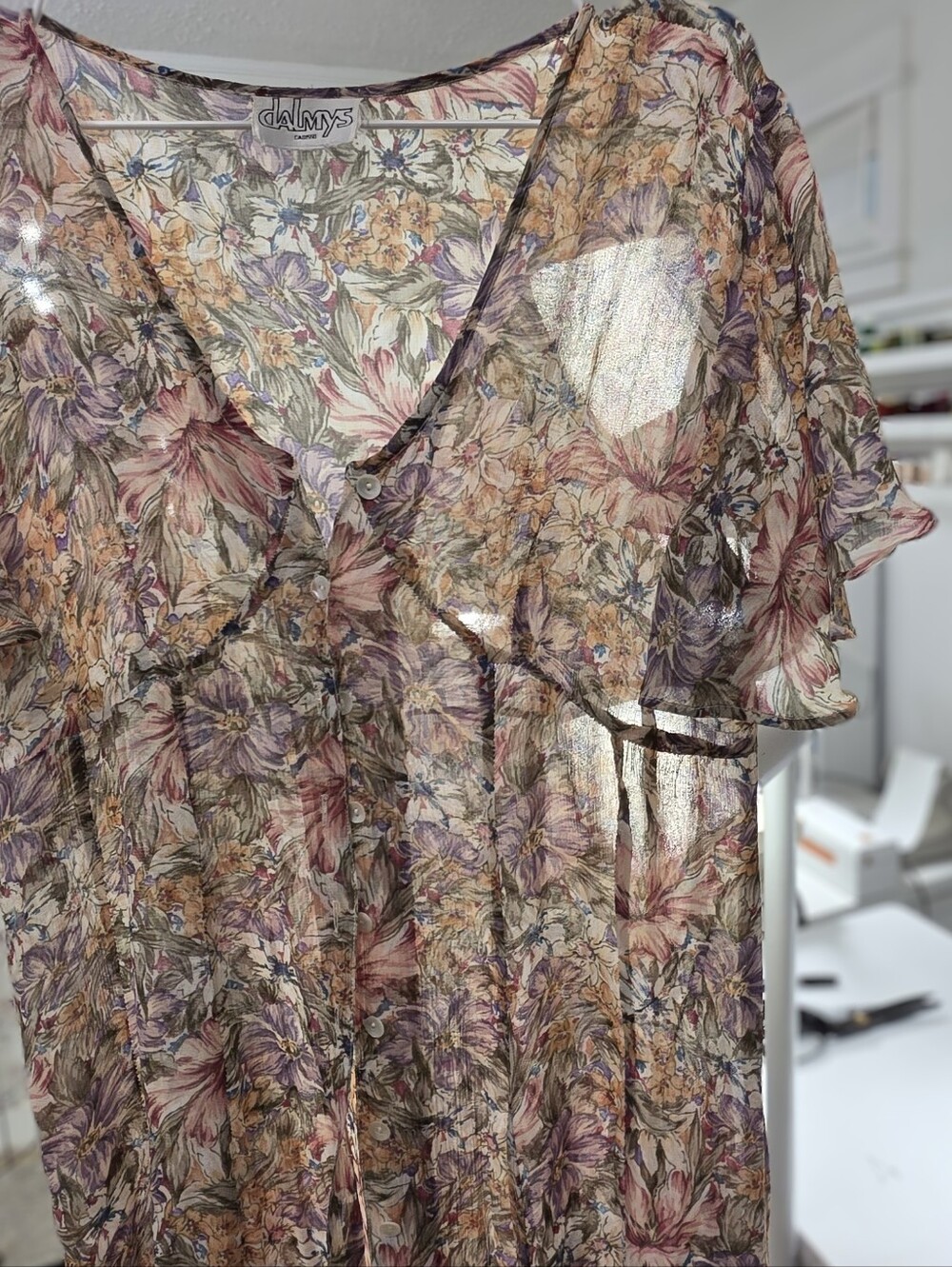 Vintage Floral Button Down Dress X2 - Picture 3 of 9